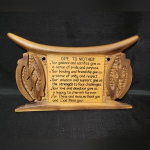 "Gye Nyame" wooden Ode to Mother